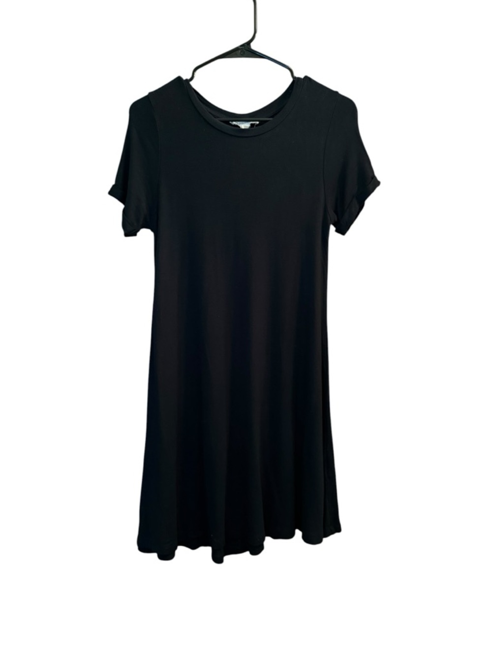 Forever 21 Black Short Sleeve Mini T-shirt Dress